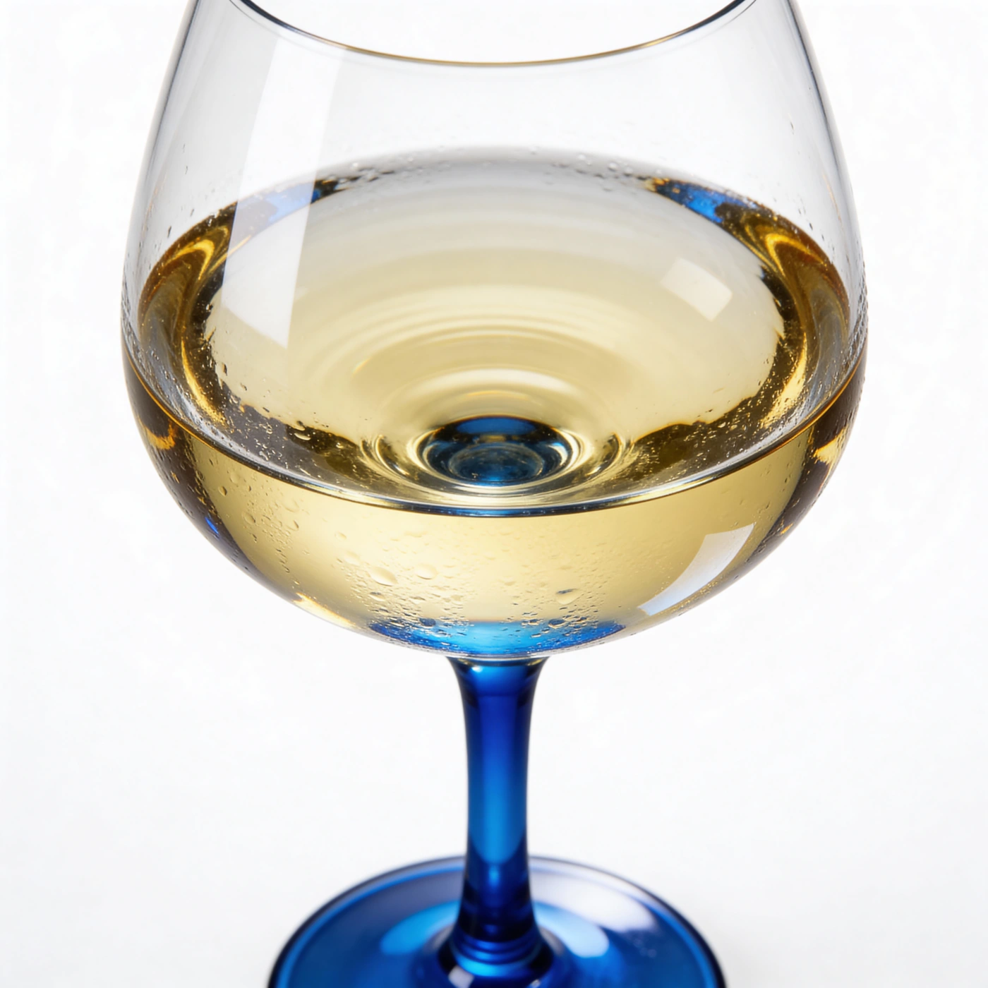 Hochwertiges Eis- und Dessertglas mit blauer Glasbasis und klarer Kuppel, detailreiche Glasverarbeitung für Eisdielen und Gastronomie aus dem Sortiment von AdriaGel24.