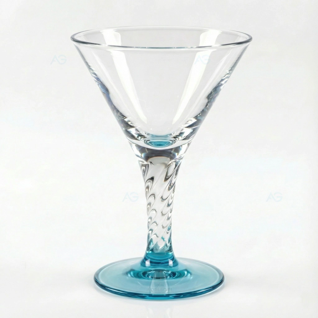 Premium Padova First Edition türkis 400ml mit Milano-verwandtem gedrehtem Stiel von ADRIAGEL® - Design-Upgrade des Bestsellers mit spektakulärem Lichtbrechungs-Effekt