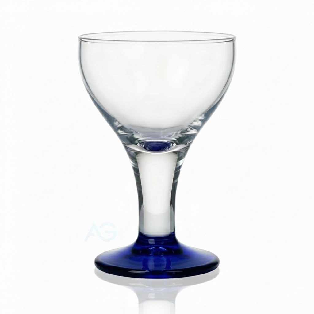 Handgefertigtes Eisglas Verona kobaltblau 400ml von ADRIAGEL® - mediterraner Klassik-Champion mit 175mm eleganter Höhe für zeitlose italienische Gelato-Kreationen