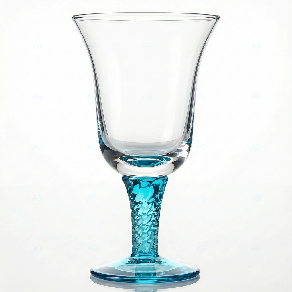 Handgefertigtes Eisglas Bassano First türkisblau 400ml - ADRIAGEL® Höhen-Champion mit 20.5cm und charakteristischem Milano-Design für Instagram-würdige Vertical-Layering-Kreationen