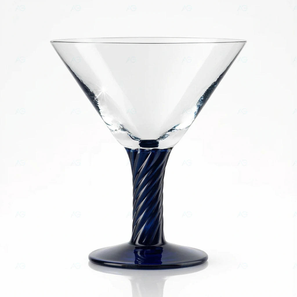 Milano | Eisglas | Kobaltblau Premium Designer-Eisglas Milano kobaltblau 350ml mit gedrehtem Stiel von ADRIAGEL® - handgefertigt für maximale Instagram-Wirkung und Fruchtbecher-Präsentationen