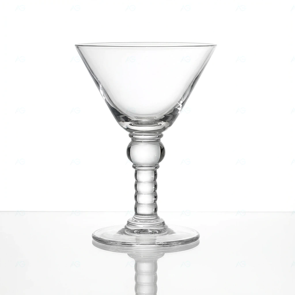 Handgefertigtes Eisglas Paterno kristallklar 175mm von ADRIAGEL® - majestätisches Stielglas mit skulpturalem Design für zeitlose Eleganz in der Gelateria