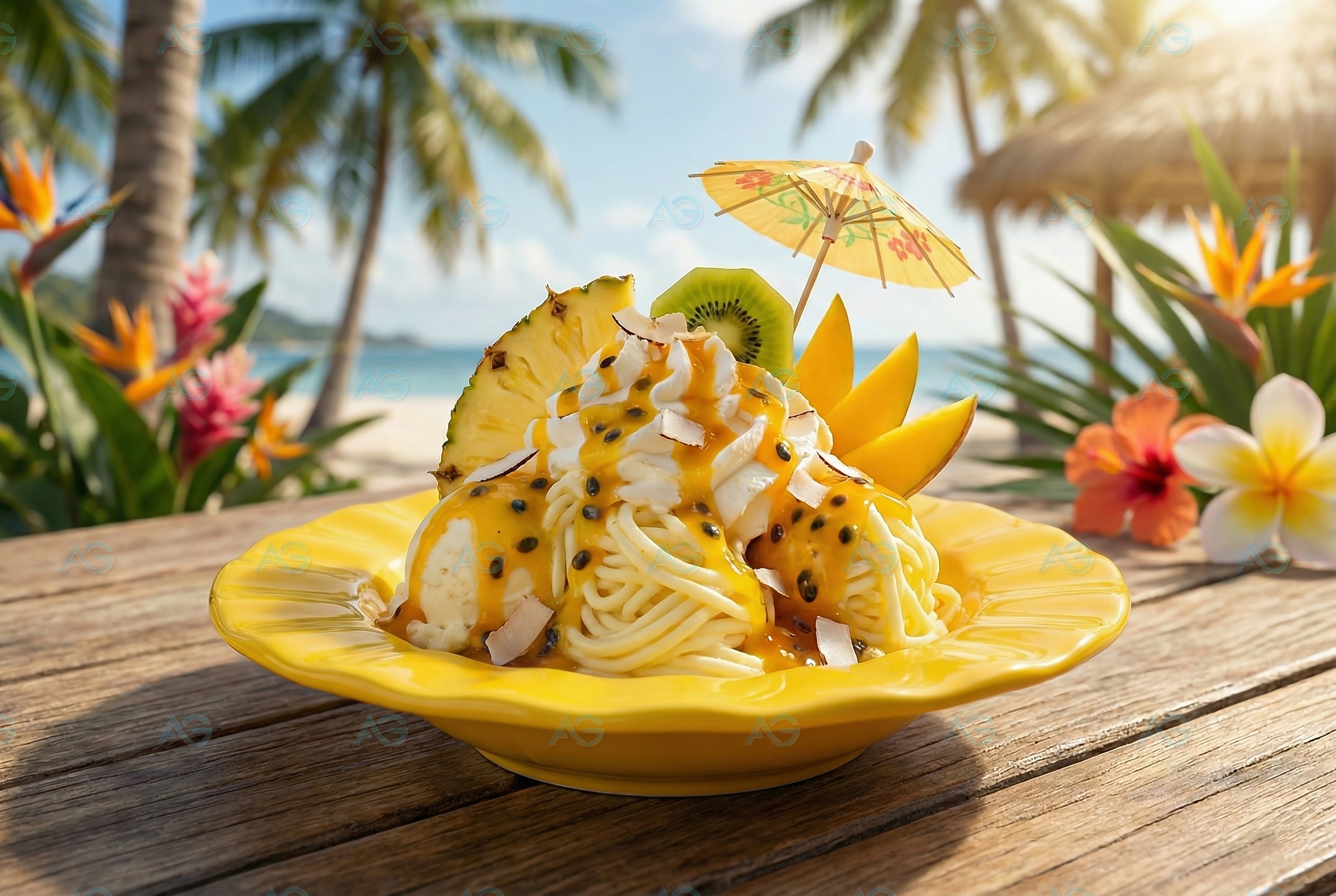 Spaghettieisteller aus hochwertigem Porzellan · Set aus 4 Pastellfarben