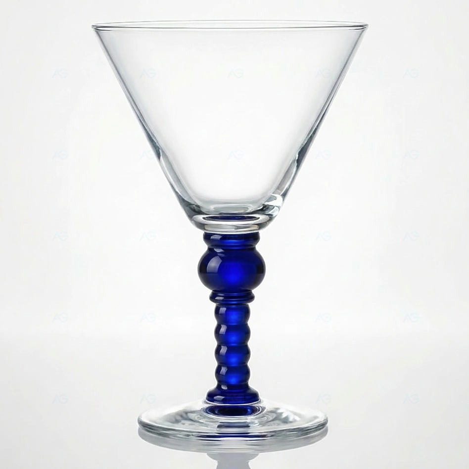 Catania | Eisglas | Eisbecher Premium XXL-Eisglas Catania kobaltblau 500ml mit charakteristischem Perlenstiel von ADRIAGEL® - Doppel-Rekordhalter mit 200mm Höhe für spektakuläre Coppa della Casa